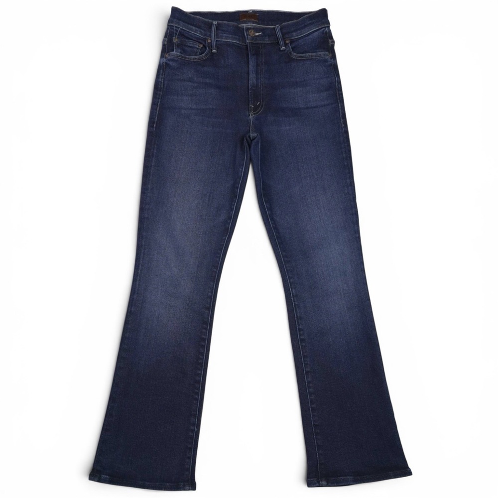 MOTHER The Insider Ankle Jeans 27 Mind Games Blue High Rise Kick Flare Denim
